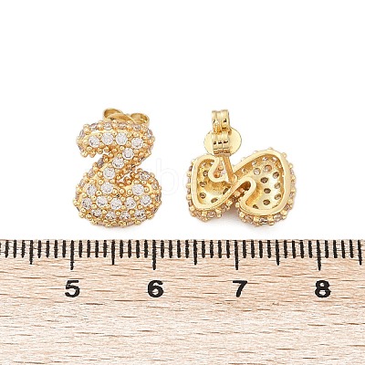 Brass Micro Pave Cubic Zirconia Stud Earrings EJEW-Z091-04G-Z-1
