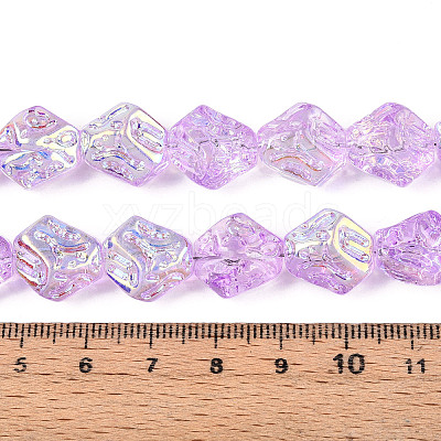 Transparency Electroplate Glass Beads Strands GLAA-T023-41A-05-1
