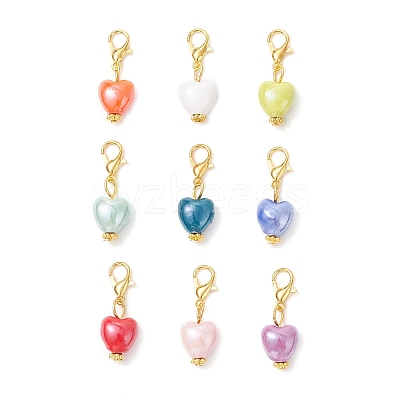 Pearlized Handmade Porcelain Pendant Decorations HJEW-JM03942-01-1