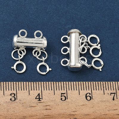 925 Sterling Silver Slide Lock Clasps HJEW-PH02087-1