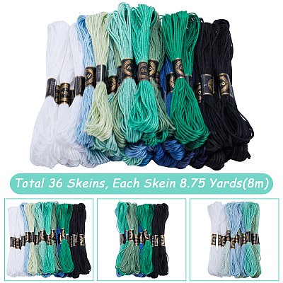 3 Sets 3 Style 6-Ply Polyester Embroidery Floss OCOR-GF0003-41B-1