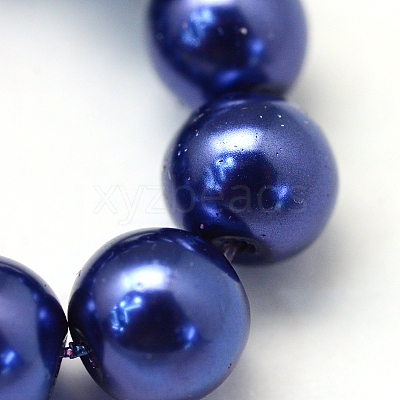 Baking Paint Pearlized Glass Pearl Round Bead Strands X-HY-Q003-4mm-19-1