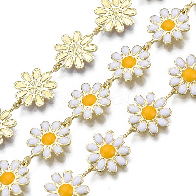 Brass Flower Link Chains CHC-N018-098H-1
