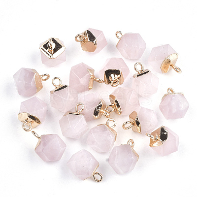 Electroplate Natural & Synthetic Gemstone Star Cut Round Charms G-S344-08-M-1