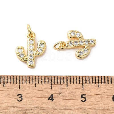 Rack Plating Brass Micro Pave Clear Cubic Zirconia Pendants KK-A206-10G-1