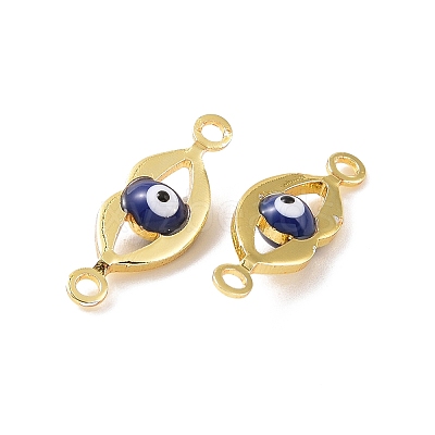 Brass Enamel Connector Charms KK-J302-10G-1
