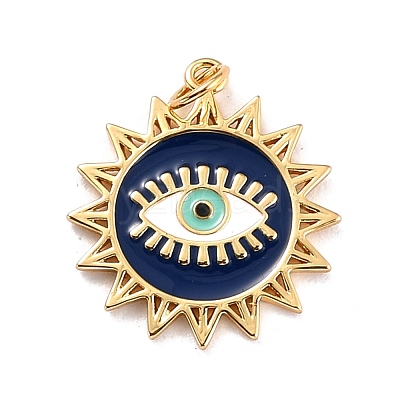 Brass Enamel Pendants KK-P204-16G-1