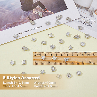 HOBBIEASY 310Pcs 8 Style CCB Plastic Beads CCB-HY0001-02-1