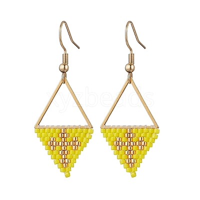Handmade Glass Seed Beads Dangle Earrings EJEW-MZ00542-01-1