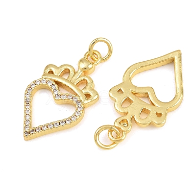Brass Micro Pave Clear Cubic Zirconia Pendants CU-CBA3D67-05B-G-1