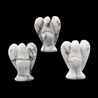 Natural Howlite Angel Figurine DJEW-N006-01A-12-1