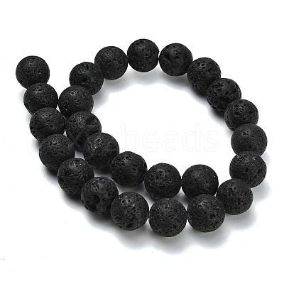 Natural Lava Rock Round Beads Strands G-M169-16mm-03-1