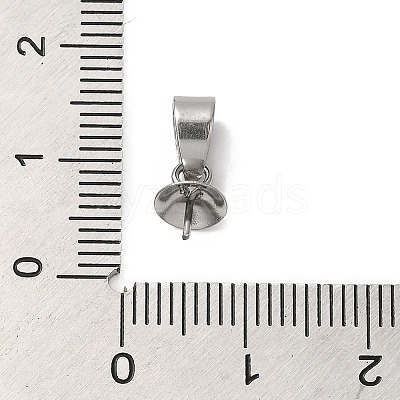 304 Stainless Steel Cup Pearl Peg Bails Pin Pendants STAS-D013-03D-P-1