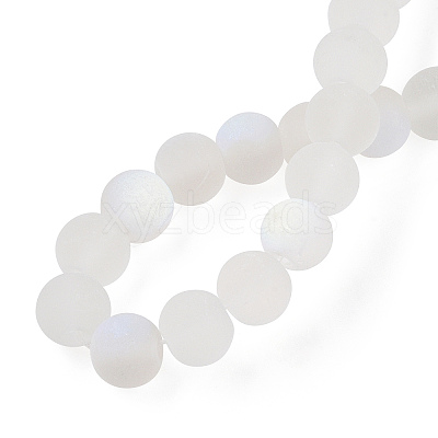 Transparent Frosted Glass Beads Strands GLAA-T032-T8mm-MBB13-1