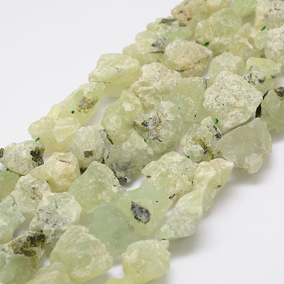 Raw Rough Natural Prehnite Beads Strands G-F403-14-1