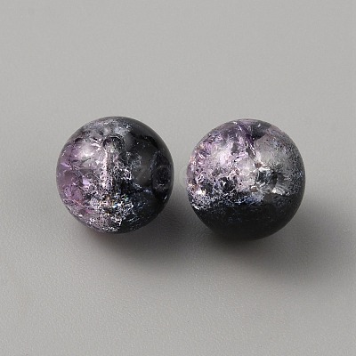 Two Tone Transparent Crackle Glass Beads GLAA-WH0038-15F-1