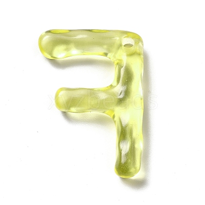Transparent Resin Alphabet Pendants LS-RESI-C028-02F-1