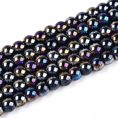 Electroplate Opaque Glass Beads Strands GLAA-T032-P4mm-AB01-1