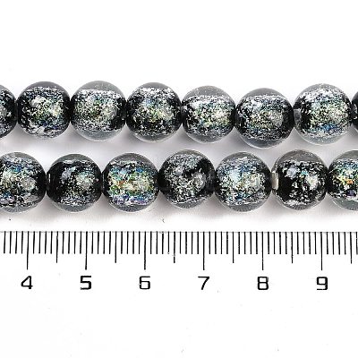 Handmade Gold Foil Lampwork Beads Strands LAMP-Q002-01D-1