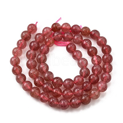 Natural Strawberry Quartz Beads Strands G-L621-B09-6mm-1