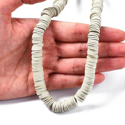 Flat Round Handmade Polymer Clay Beads CLAY-R067-10mm-02-1