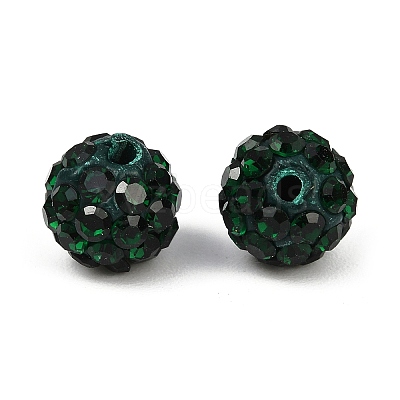 Polymer Clay Rhinestone Beads RB-H284-6MM-Half-205-1
