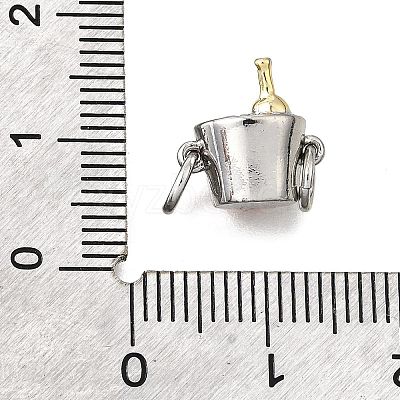 Brass Enamel Champagne Bucket Connector Charms KK-V007-40GP-01-1