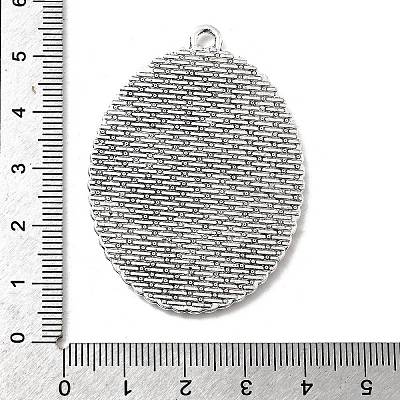 Tibetan Style Alloy Pendant Cabochon Settings X-TIBEP-N003-17AS-1