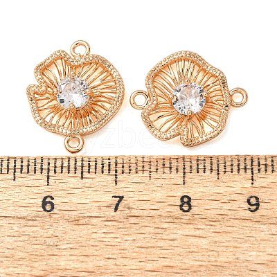 Brass Pave Clear Cubic Zirconia Connector Charms CU-CBAEC99-11G-1