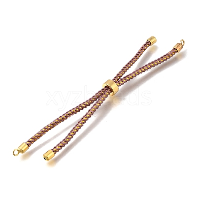 Braided Cotton Cord Slider Bracelet Making MAK-R001-01G-10-1