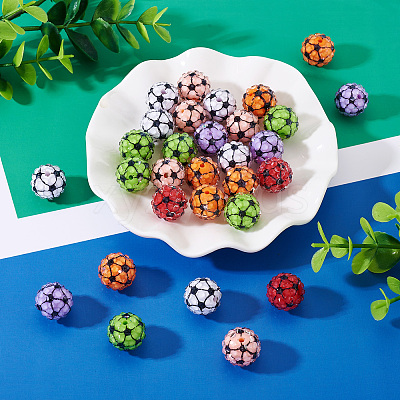 30Pcs Sport Theme Resin Rhinestone Beads RESI-TA0003-96B-1