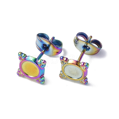 Ion Plating(IP) 304 Stainless Steel Stud Earring Findings STAS-F286-05MC-1