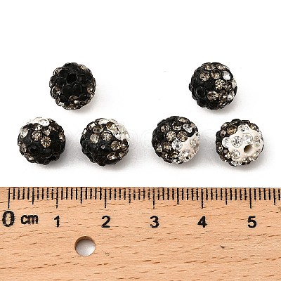 Two-Tone Color Handmade Polymer Clay Disco Ball Beads RB-R041-07-1