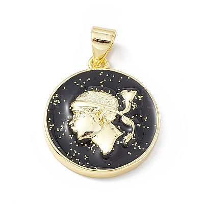 Rack Plating Brass Enamel Pendants KK-B065-04G-1