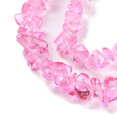 Spray Painted Transparent Glass Beads Strands GLAA-P060-01A-09-1