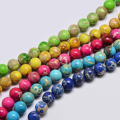 Natural Imperial Jasper Beads Strands G-I122-4mm-M-1