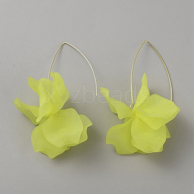 Acrylic Flower Dangle Earrings EJEW-WH0009-30B-1