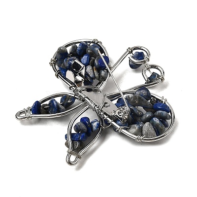 Butterfly Natural Lapis Lazuli Brooch G-A278-02P-04-1