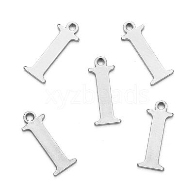 Tarnish Resistant 304 Stainless Steel Alphabet Charms STAS-H122-I-P-1