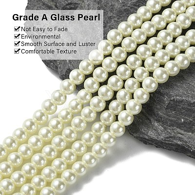 Eco-Friendly Dyed Glass Pearl Round Beads Strands HY-A008-6mm-RB011-1