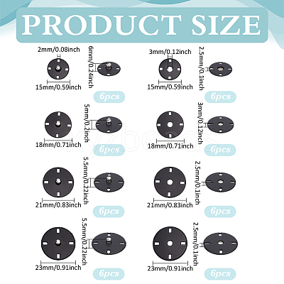 24 Pairs 4 Styles Zinc Alloy Snap Buttons FIND-FG0004-96EB-1
