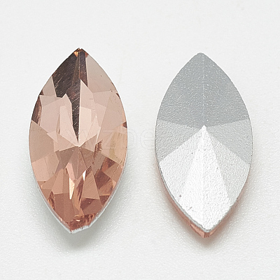 Pointed Back Glass Rhinestone Cabochons RGLA-T083-6x12mm-08-1