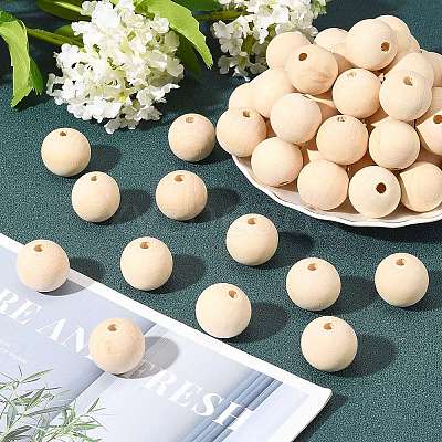 Natural Wooden Beads WOOD-PH0009-36-1