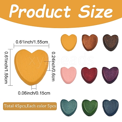 45Pcs 9 Colors Painted Natural Wood Beads WOOD-YW0002-03-1