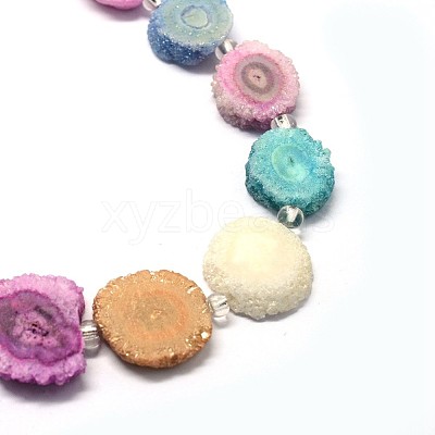 Natural Druzy Quartz Crystal Beads Strands G-F582-A05-1