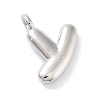 Rack Plating Brass Balloon Letter Pendants KK-C050-01P-Y-1