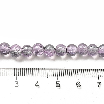 Spray Painted Crackle Glass Beads Strands CCG-Q002-6mm-02-1