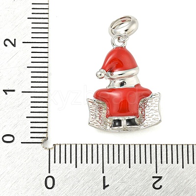 Anti-Tarnish Rhodium Plated 925 Sterling Silver Enamel Christmas European Dangle Charms STER-Z010-02P-02A-1