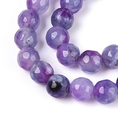 Dyed Natural White Jade Beads Strands X-G-T139-6mm-60-14-1