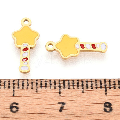 304 Stainless Steel Enamel Charms STAS-T065-55G-02-1